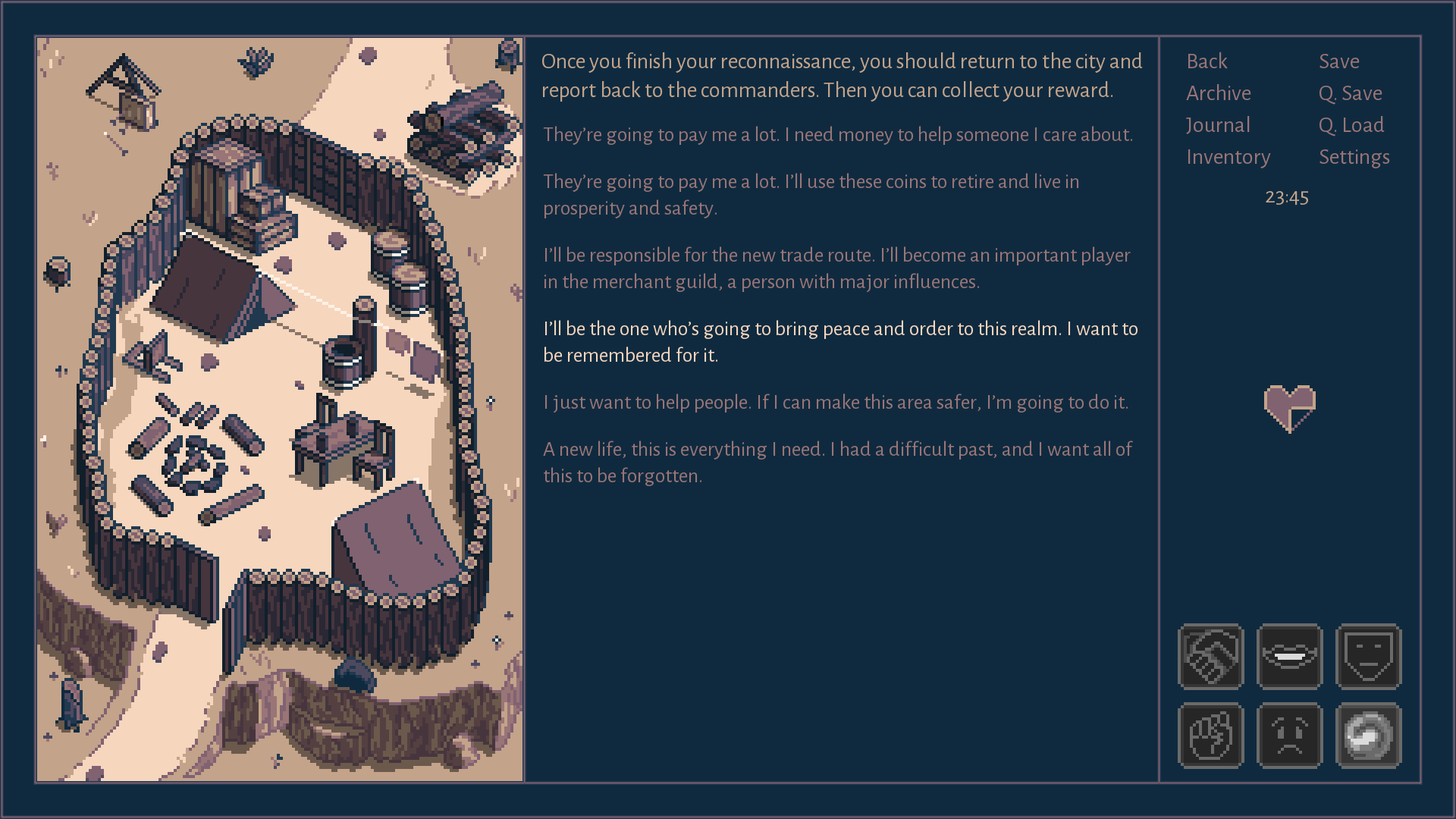 Roadwarden dialogue system image.